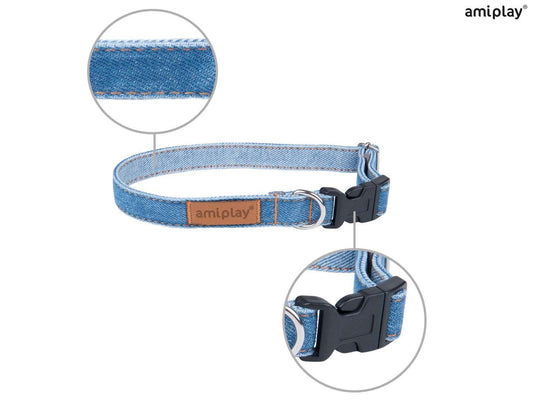 Collier réglable Denim Bleu