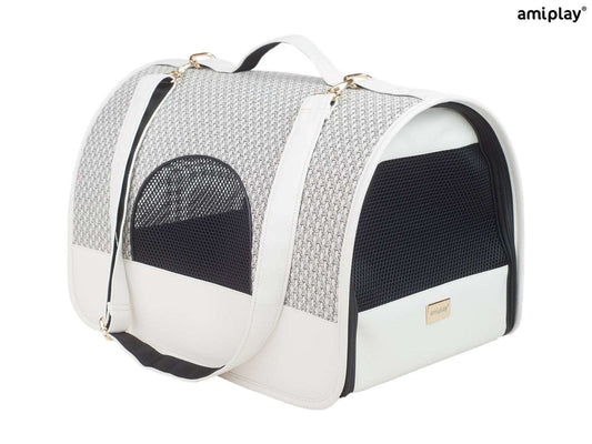 Sac de transport chien et chat Morgan L 45 x 29 x 28 cm blanc