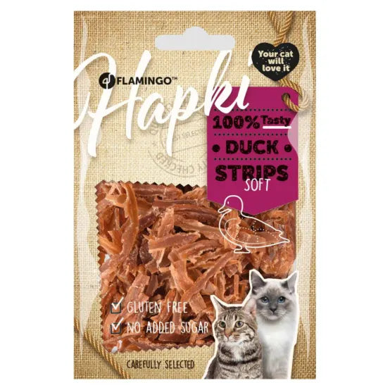 Friandise Hapki lamelles de canard pour chat 50 g sans gluten