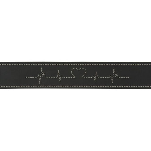 Rustic Collier en cuir gras "Heartbeat" Marron foncé