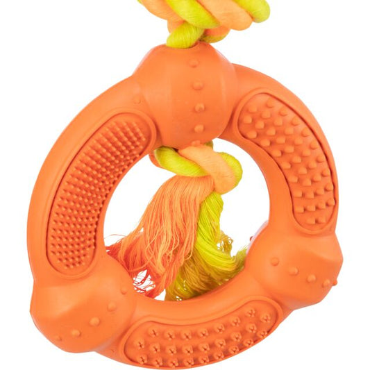 Jouet corde avec un anneau, en caoutchouc naturel