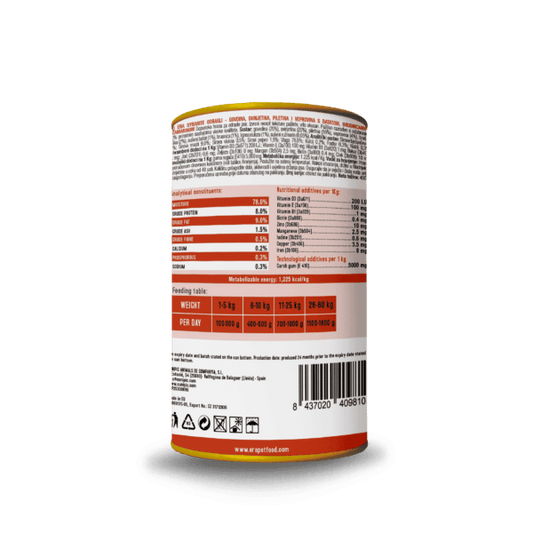 Nourriture humide ERA Sybarite de Bœuf, Porc et Poulet au Sanglier pour Chiens 400Gr