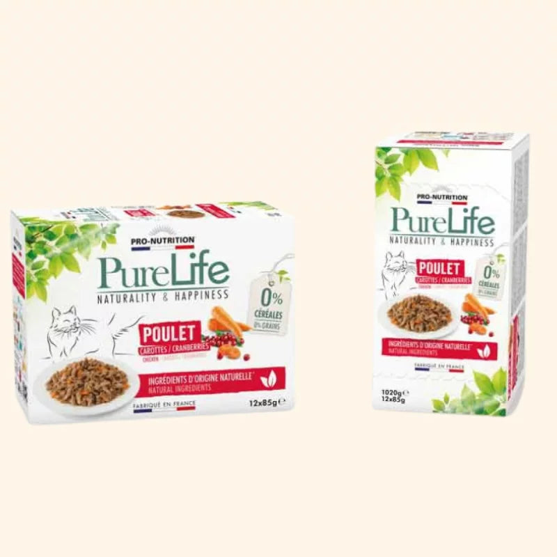 Pure LIfe - Pâtée pour chat au poulet 12x85Gr