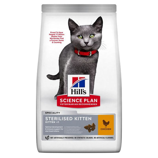 Croquettes pour Chaton Stérilisé - au Poulet 300Gr